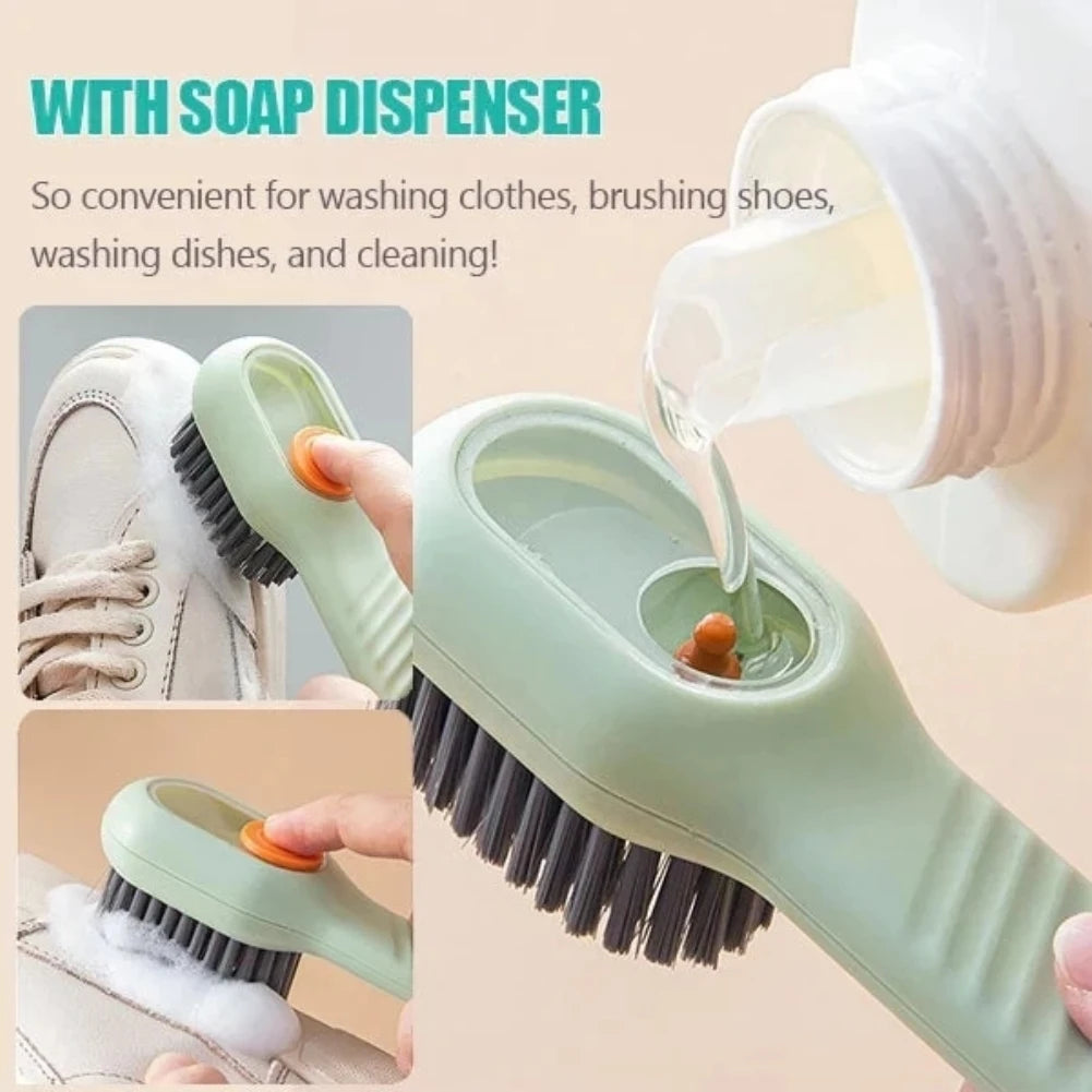 1~5PCS Multifunction Cleaning Shoe Brush Automatic Liquid Long Handle Clothes Soft Brush Household Kitchen Dish Washers