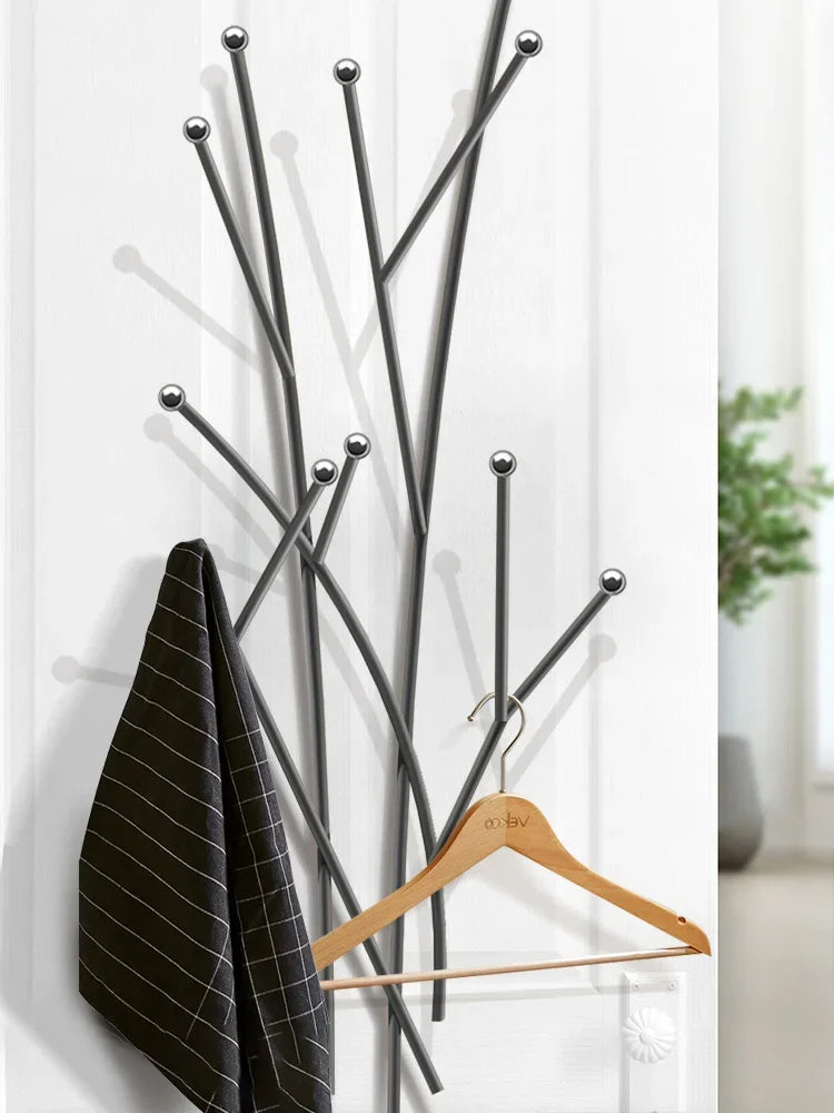 Nordic Light Luxury Entrance Into Household Clothes Hat Rack Creative Bathroom Wall Hanging Hook Simple Bedroom Coat Hanger