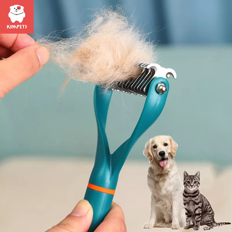 Kimpets Pets Fur Knot Cutter Dog Grooming Shedding Comb Cat Hair Removal Comb Brush Double Sided Tools Pet Products Suppliers